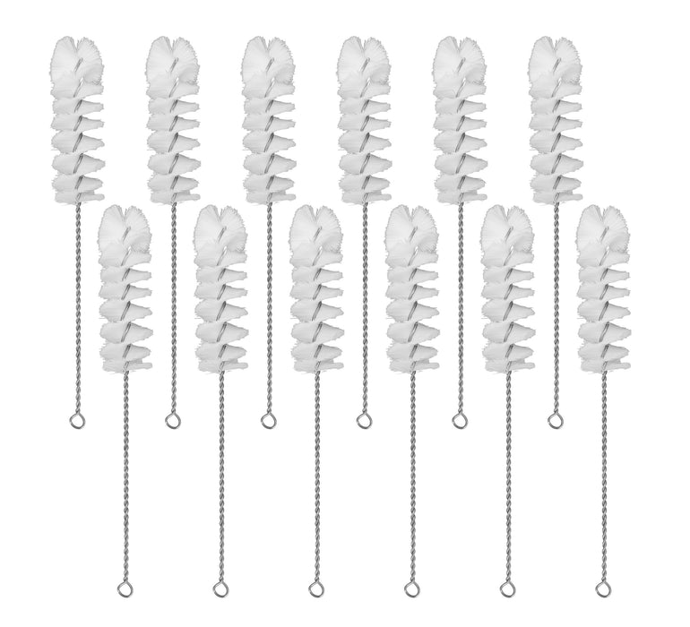 12PK Nylon Cleaning Brushes, 9.25" - Fan Shaped Ends - 0.5" Diameter