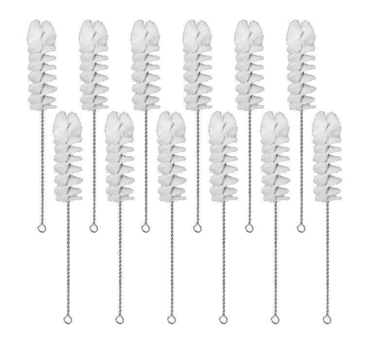 12PK Nylon Cleaning Brushes, 9.25" - Fan Shaped Ends - 0.5" Diameter