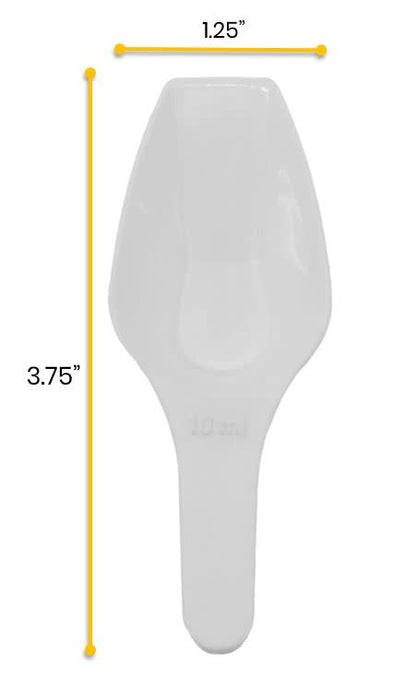 Scoop, 10ml (0.3oz) - Polypropylene - Flat Bottom, Excellent for Measuring & Weighing