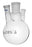 Distilling Flask, 250ml - 3 Angled Necks, 24/29 Center, 14/23 Side Sockets - Interchangeable Ground Joints - Round Bottom - Borosilicate Glass - Eisco Labs