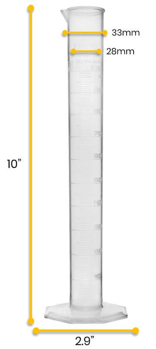 Polypropylene Measuring Cylinders, 100ml - Class B, PK/12