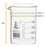 Beaker, 50ml - Low Form with Spout - White, 10ml Graduations - Borosilicate 3.3 Glass