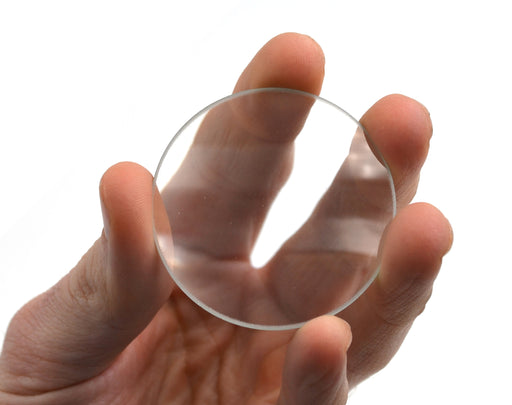 Round Double Convex High Optical Purity Glass Lens - 2" (50mm) Diameter - 250mm Focal Length - 4.5mm Thick Approx. - Eisco Labs