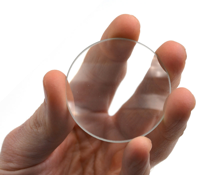 Round Double Convex High Optical Purity Glass Lens - 2" (50mm) Diameter - 250mm Focal Length - 4.5mm Thick Approx. - Eisco Labs