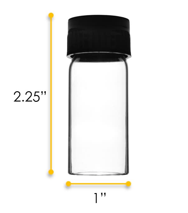 Culture Tube with Screw Cap, 5mL, 24/PK - 25x57mm - Flat Bottom - Borosilicate Glass