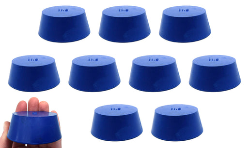 10PK Neoprene Stoppers, Solid - ASTM - Size: #11.5 - 50mm Bottom, 63mm Top, 25mm Length