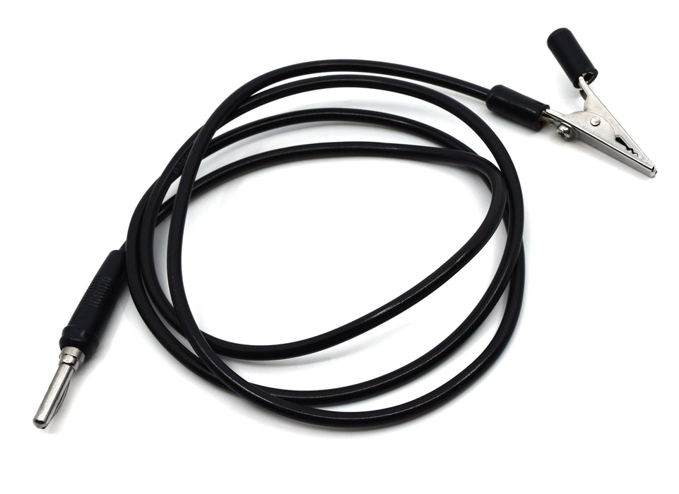 Connecting Lead, Black, 40" - Alligator Clip and 4mm Plug Ends - Eisco Labs