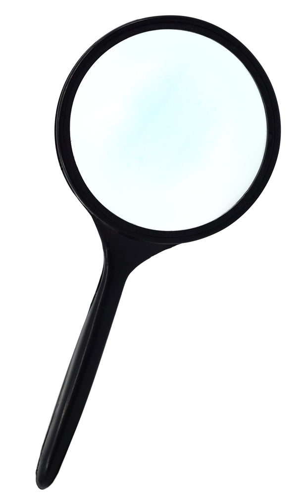 Magnifying Glass, 3" (75mm) Diameter - Unbreakable Plastic Mount with Handle - Eisco Labs