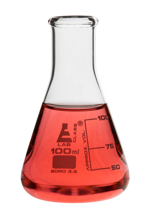 Erlenmeyer Flask, 100mL - Narrow Neck - Borosilicate Glass
