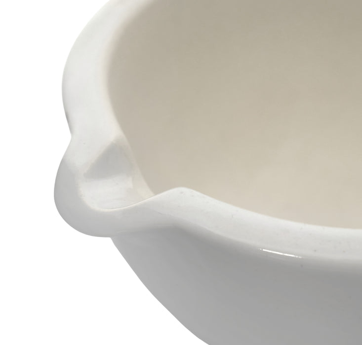 Porcelain Mortar & Pestle Set, 9oz - Heavy Duty Pattern - Unglazed Grinding Surface