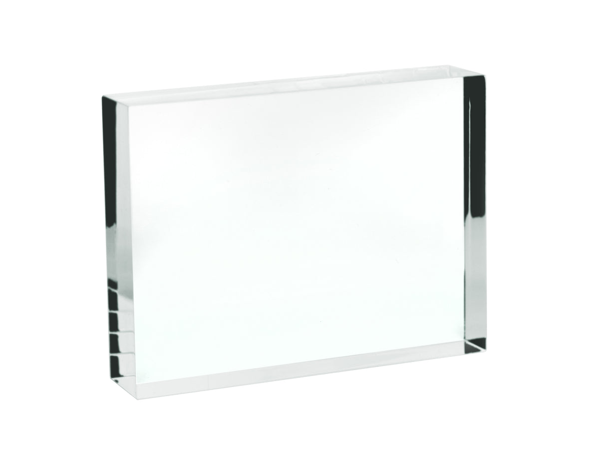 Light Rectangle Block Rectangular Refraction Block, 100mm x 75mm x 18mm - Acrylic — Eisco Labs