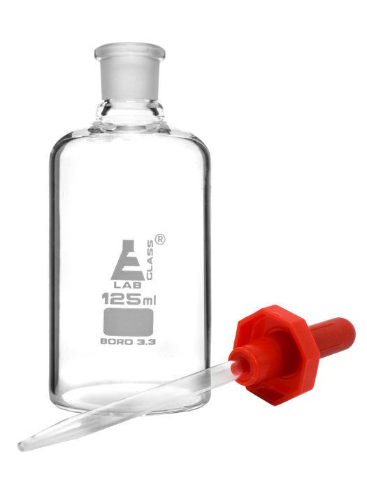 Dropping Bottle, 125ml (4.2oz) - Eye Dropper Pipette - Borosilicate 3.3 Glass
