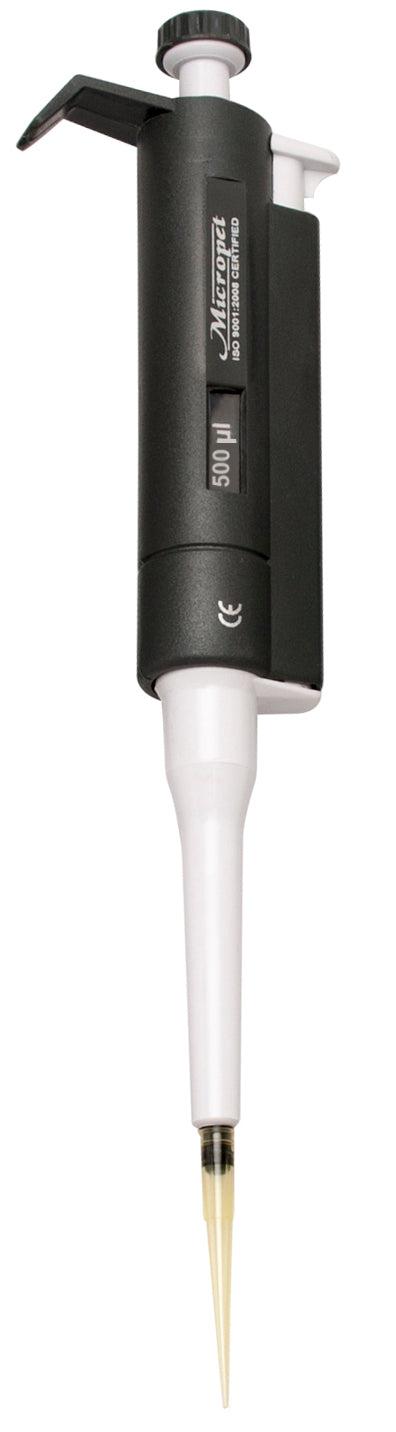 Fixed Volume Micropipette, 500μl - Mechanical Tip Ejector - Eisco Labs