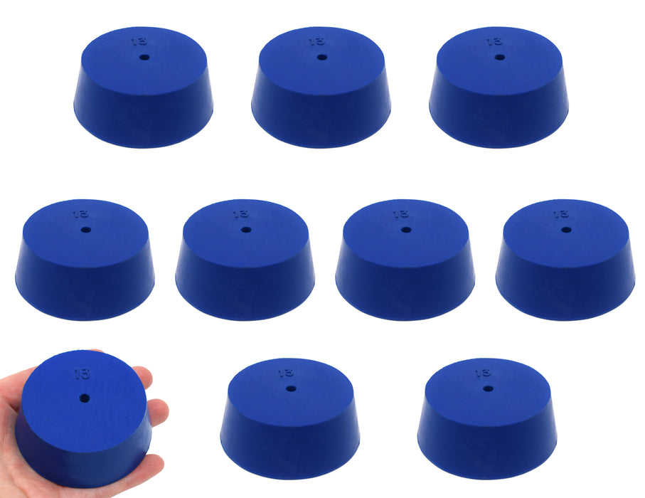 10PK Neoprene Stoppers, 1 Hole - ASTM - Size: #13 - 58mm Bottom, 68mm Top, 25mm Length