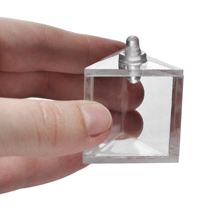 Hollow Acrylic Prism & Stopper, 1.5 Inch - Great for Studying Snell's Law of Refraction - Eisco Labs