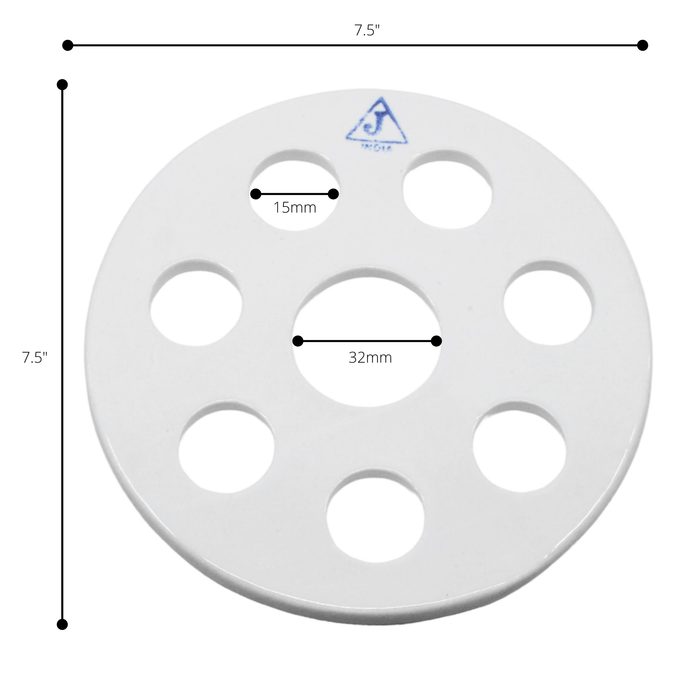 Desiccator Vacuum Plate, 7.5 Inch - Porcelain - Perforated - For 20cm Desiccator - Eisco Labs