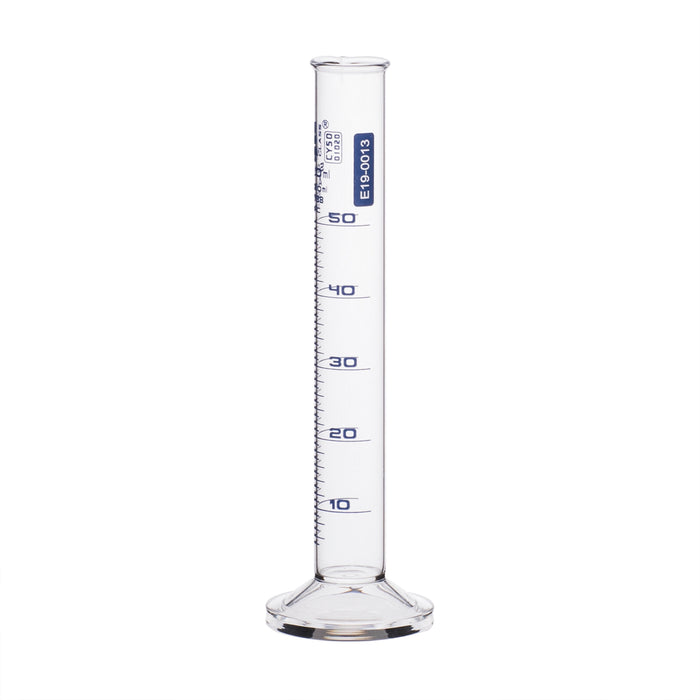Graduated Cylinder, 50ml - Class A - Round Base - Borosilicate Glass