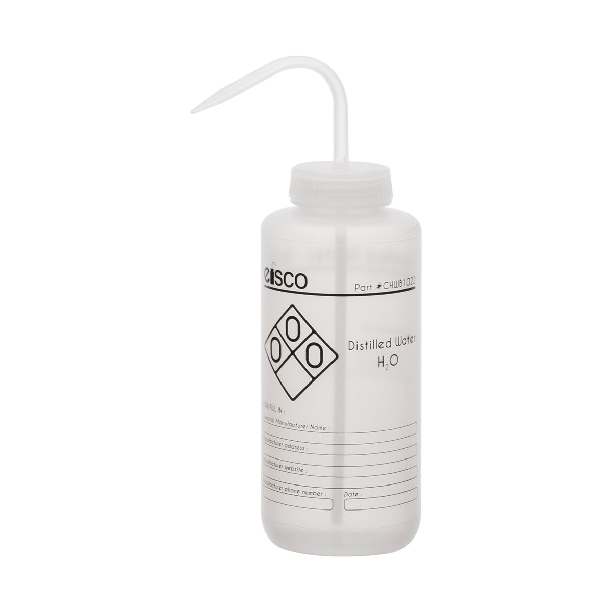 Performance Plastic Wash Bottle, Distilled Water, 1000 ml