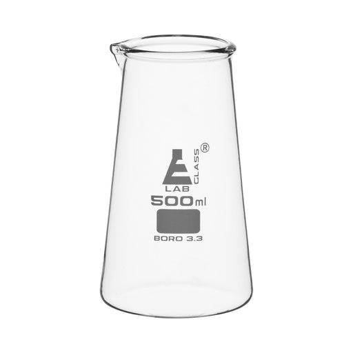 Conical Philips Beaker with Spout, 500mL - Borosilicate Glass (5.5" Tall, 3.25" Diameter) - Eisco Labs