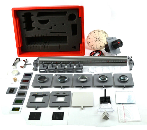 Eisco Labs Complete Optical Bench and Attachment Set, with 20 Lab Activities
