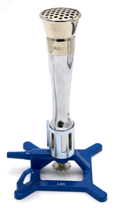 Liquid Propane Meker Bunsen Burner, StabiliBase Anti-Tip Design with Handle, LP - Very High Temperature (1780°C) BTU Range - 1900 to 3100 - Eisco Labs