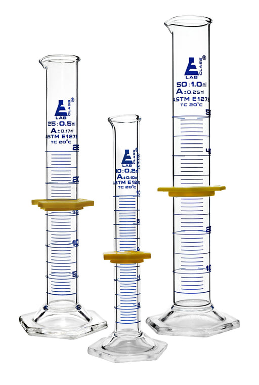 Safety Pack Measuring Cylinder Set - 10ml, 25ml & 50ml - ASTM,  Class A
