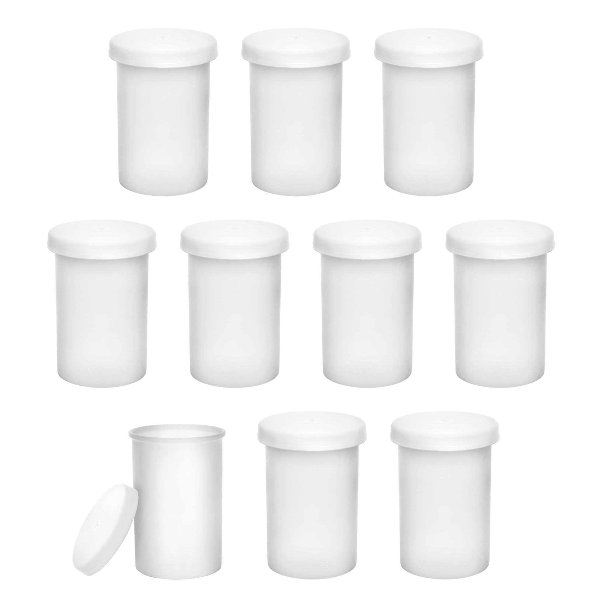 Pack of 10 Empty Film Canisters 2 x 1.2" Eisco Labs