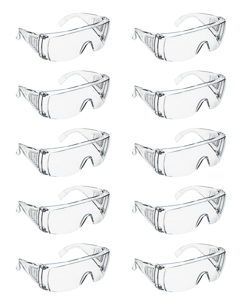 10PK Safety Glasses - Vented - Impact Resistant Polycarbonate Lens
