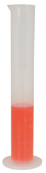 (Discontinued) Graduated Cylinder, 250mL - Class B - Round Base - Raised Graduations - Polypropylene Plastic