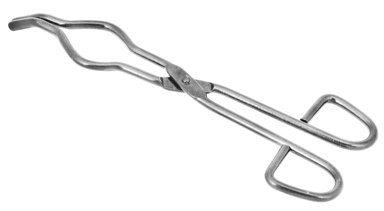 Crucible Tongs, with Bow - 4" Capacity - Stainless Steel - Flat Ends - 8.25" in Length - Eisco Labs