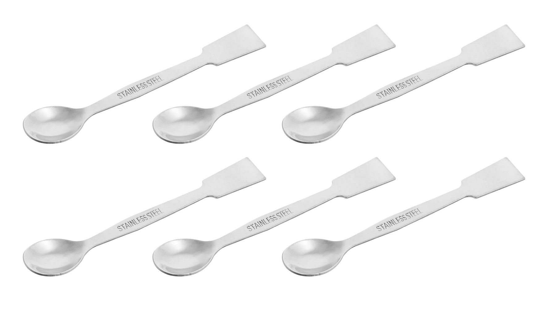 6PK Scoops with Spatula, 5.9" - Stainless Steel, Polished