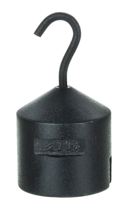 Hooked Iron Weight, 200g - with Bottom Slot - Powder Coated Steel