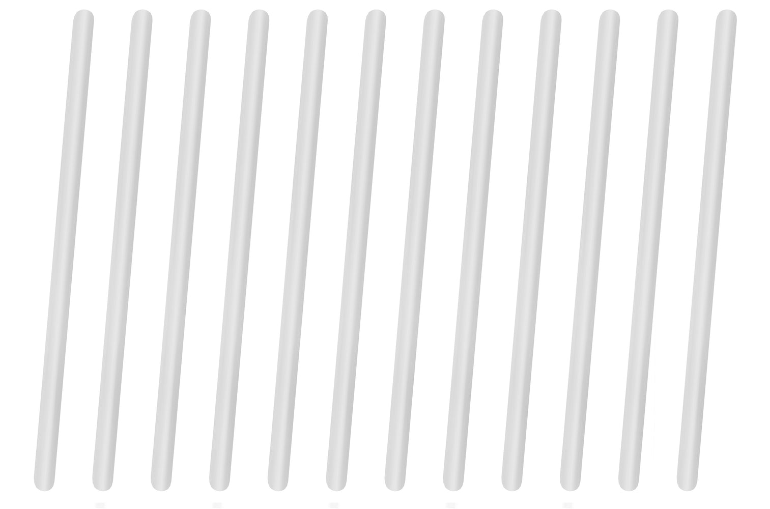 12PK Polypropylene Stirring Rods, 11.8" - Rounded Ends, 7mm Diameter