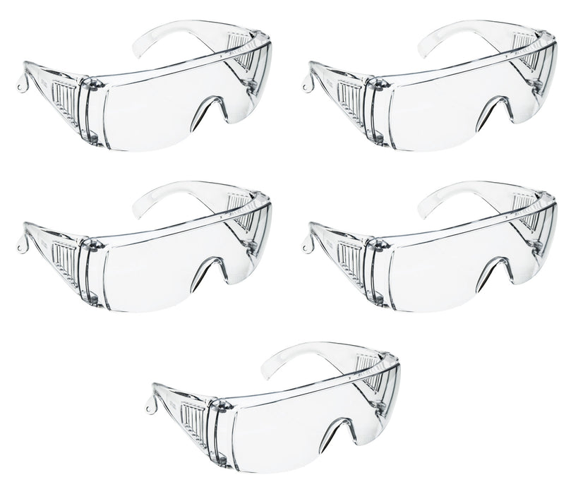 5PK Safety Glasses Vented Impact Resistant Polycarbonate Lens