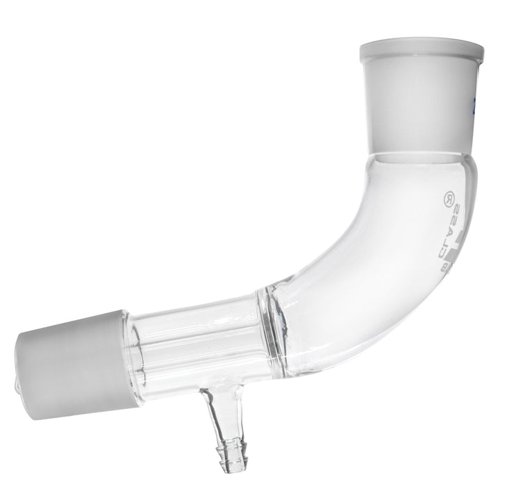 Receiver Adaptor, Bend with Vacuum Connection - Socket Size: 29/32, Cone Size: 29/32 - Borosilicate Glass - Eisco Labs