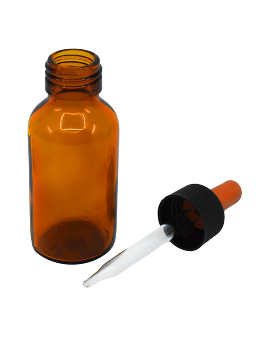 6PK Dropping Bottles, 60ml (2oz) - Screw Cap with Glass Dropper - Soda Glass