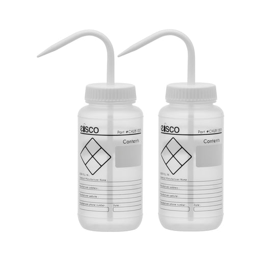 2PK Performance Plastic Wash Bottle, Blank Label, 500 ml