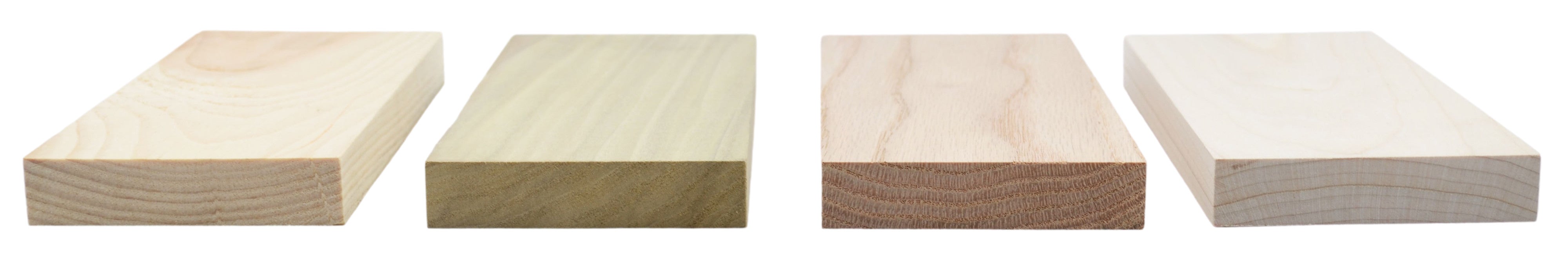 4PK Wooden Boards, 8 Inch - For Use in Density & Hardness Experiments - Poplar, Oak, Pine & Maple - Eisco Labs