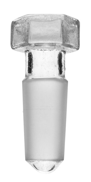 Hollow Stopper, Hexagonal - 12/21 Cone - Round End - Borosilicate Glass - Eisco Labs
