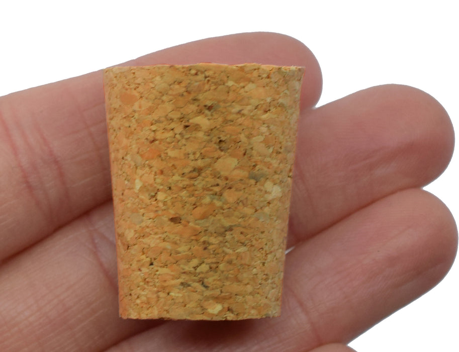 10PK Cork Stoppers, Size #10 - 20mm Bottom, 25mm Top, 31mm Length - Tapered Shape