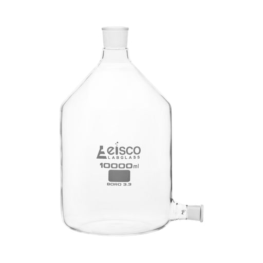 Aspirator Bottle, 10,000mL - 29/32 Outlet Socket - 45/40 Top Socket - Borosilicate Glass - Eisco Labs