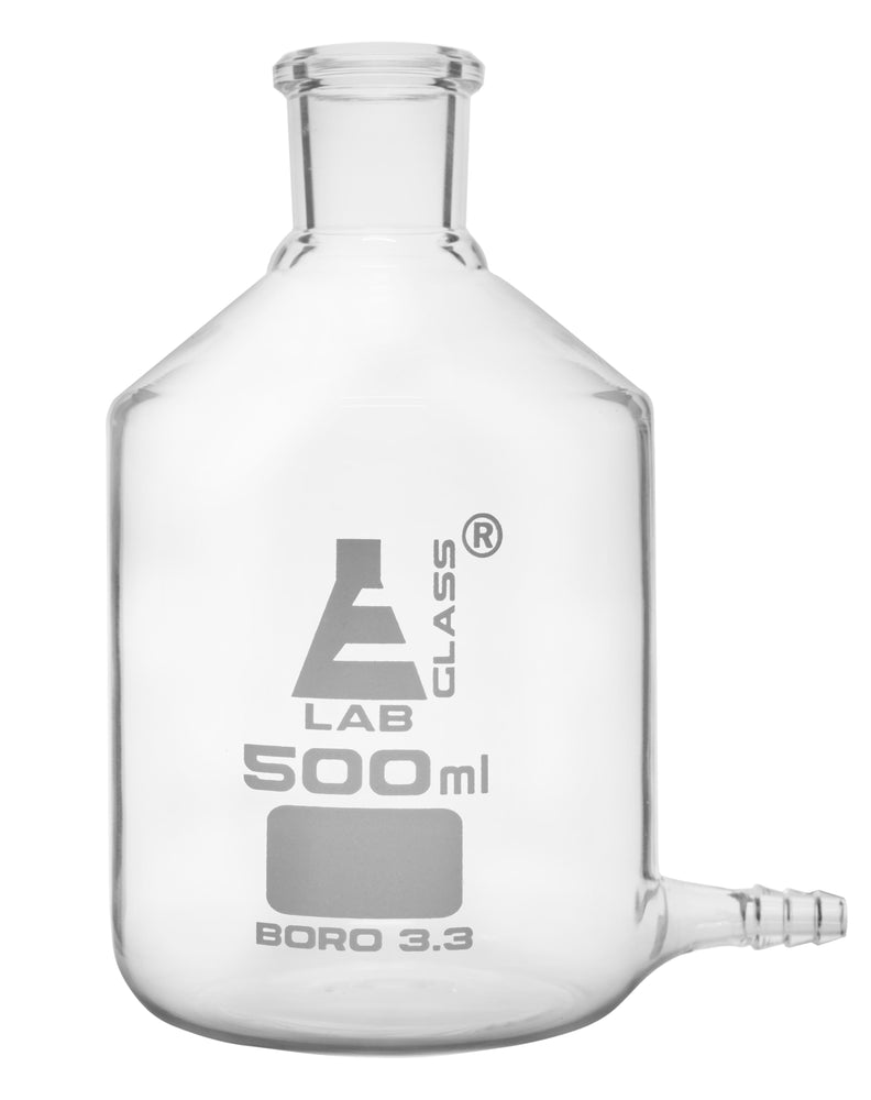 Aspirator Bottle, 500ml - with Outlet for Tubing - Borosilicate Glass - Eisco Labs