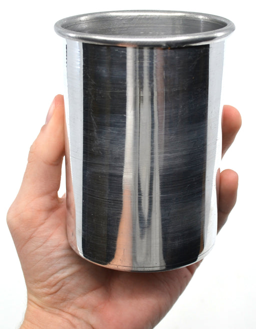 Aluminum Calorimeter Inner Vessel with Parallel Sides and Rolled Rim, 4" Tall, 3" Diameter - Eisco Labs
