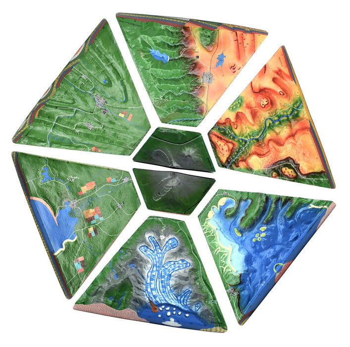 Landform Model Set, 37 Inch, Set of 8 - Cross-Sectional, 3 Dimensional - Investigate Geographical and Geological Features - Hand Painted, Full Color - Includes Detailed Lesson Plan -  Eisco Labs