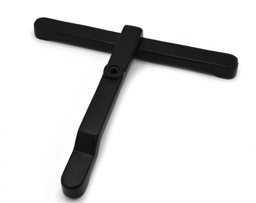 T-Shaped Nesting Support Base - 10.5"x9" Base -  Heavy Duty Cast Iron, Black - Eisco Labs