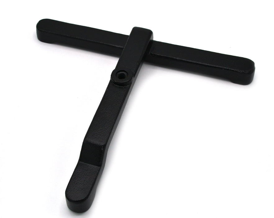 T-Shaped Nesting Support Base - 10.5"x9" Base -  Heavy Duty Cast Iron, Black - Eisco Labs