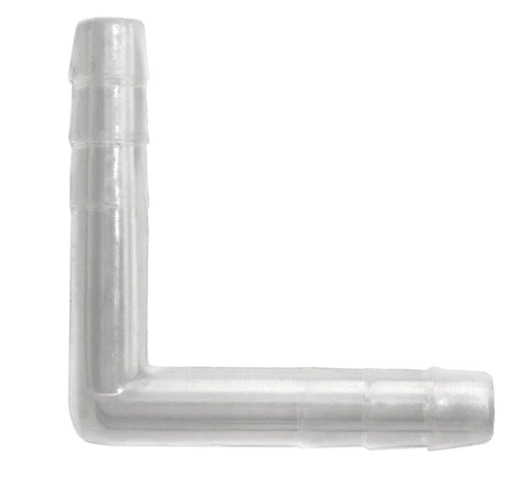 L Shaped, 2 Way Tubing Connector, 2" - Transparent Polypropylene - Autoclavable, Rigid and Long Lasting - Eisco Labs
