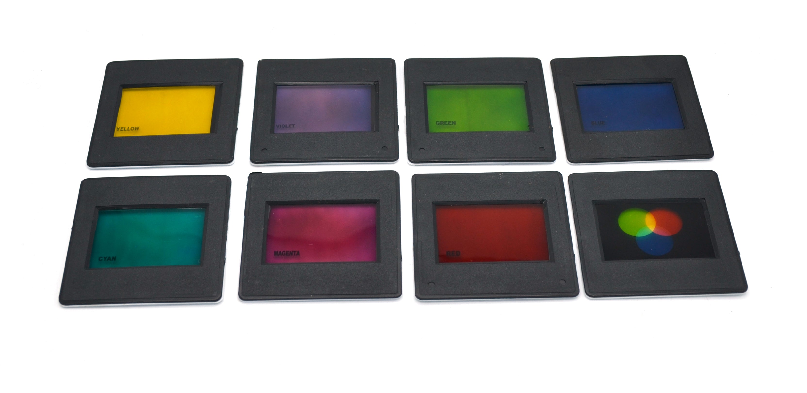 Eisco Labs Color Filter Set - Plastic - 8 Pieces for Use with Light Bo