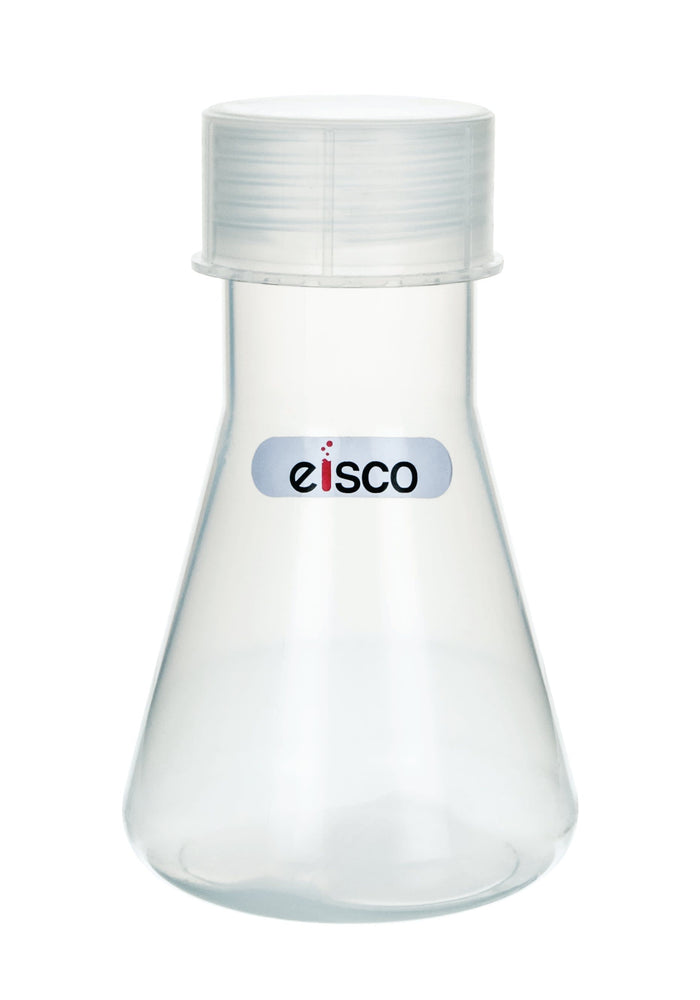 Conical Flask with Screw Cap, 250mL - Translucent Polypropylene - Chemical Resistant & Autoclavable - Eisco Labs