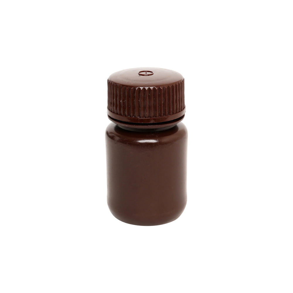Reagent Bottle, Amber, 30mL - Wide Mouth with Screw Cap - HDPE